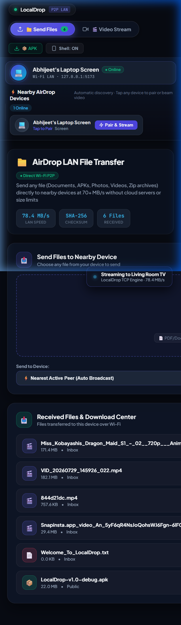 Mobile Send Files